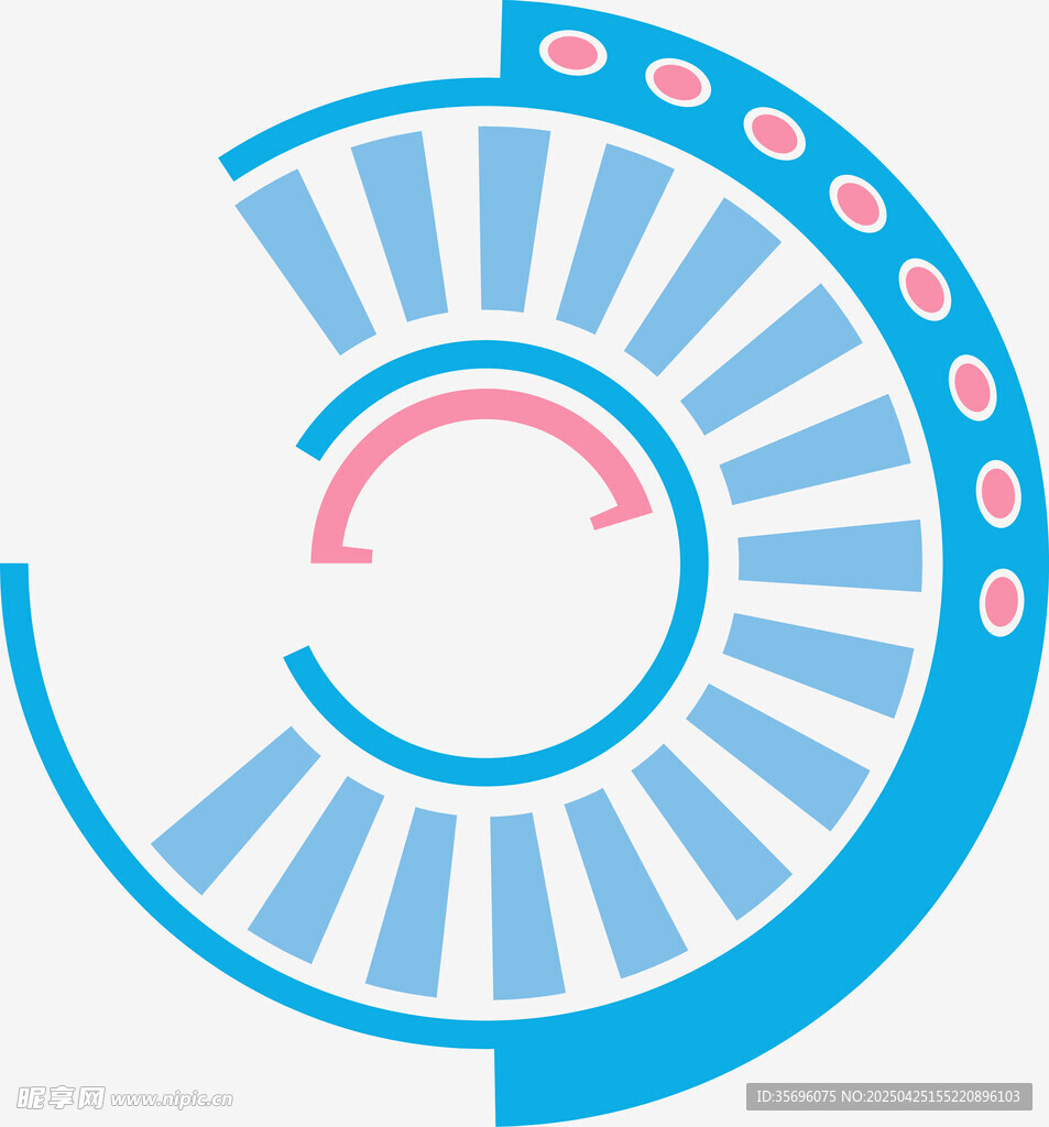 蓝色环形科技风图标设计