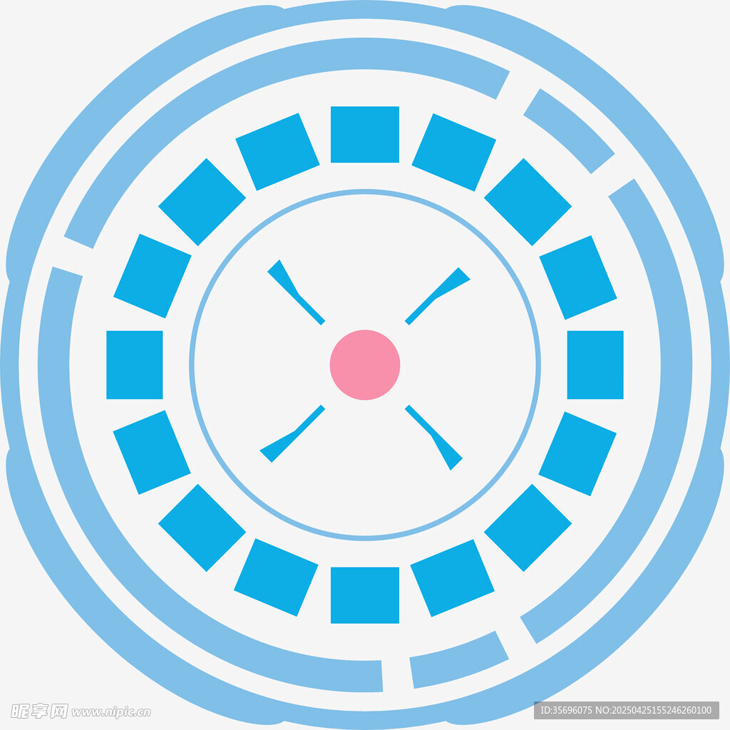 蓝色科技风圆形图案设计