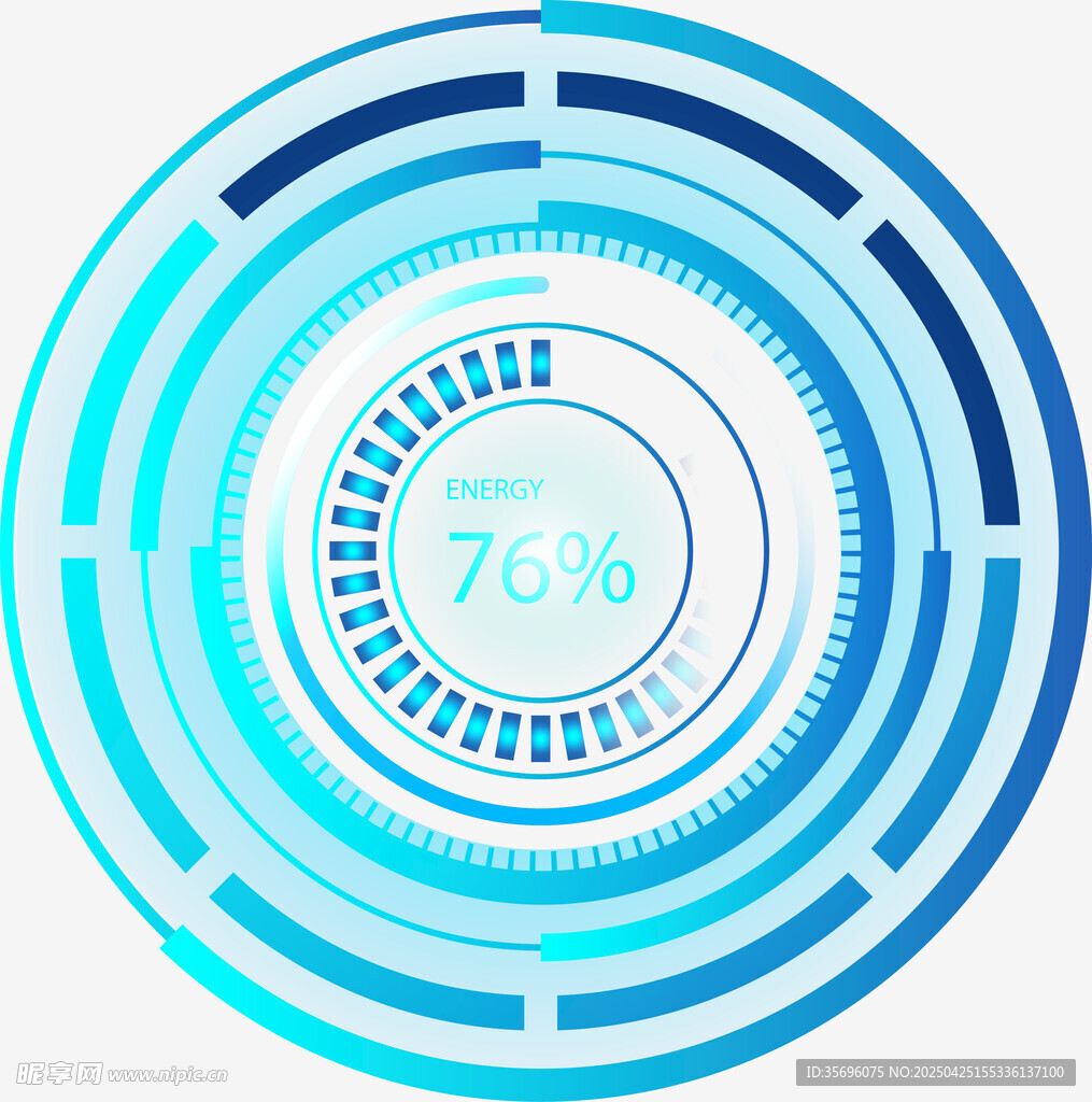 蓝色环形进度条