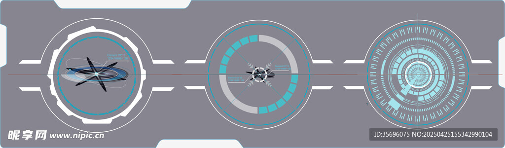 科技风圆形界面元素展示
