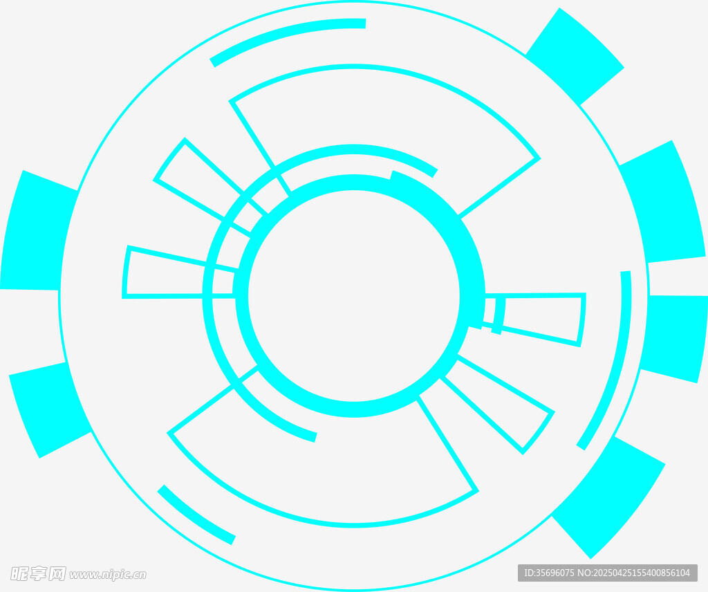 科技感蓝色圆形界面元素