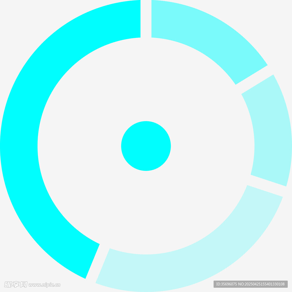 蓝白色渐变环形图标