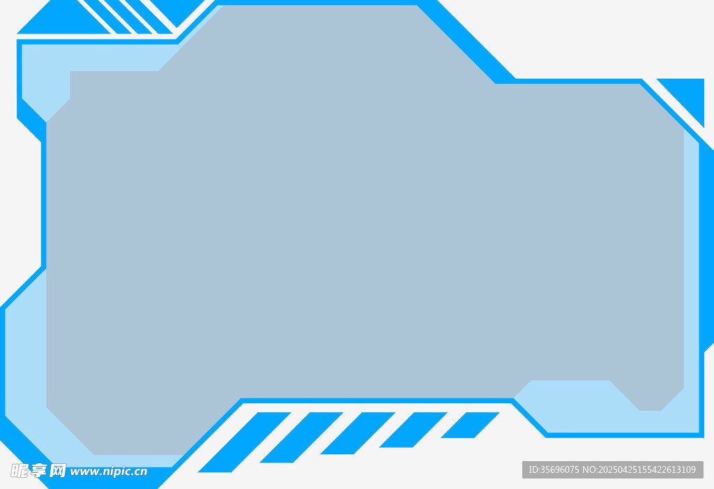 蓝色科技风边框设计元素