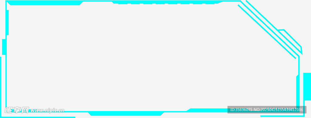 简约蓝白几何边框图案