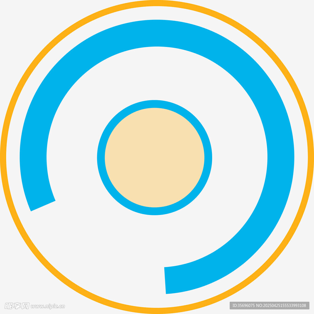 蓝黄相间环形图标设计
