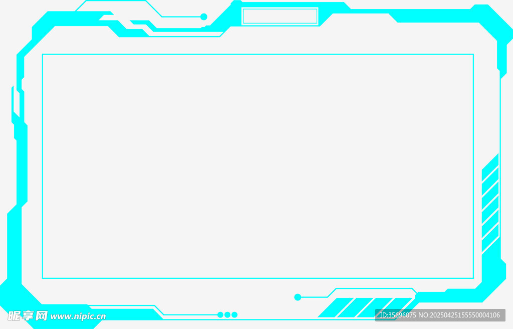 蓝绿色科技风边框背景