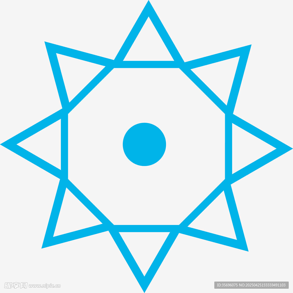 蓝色几何星形图案设计