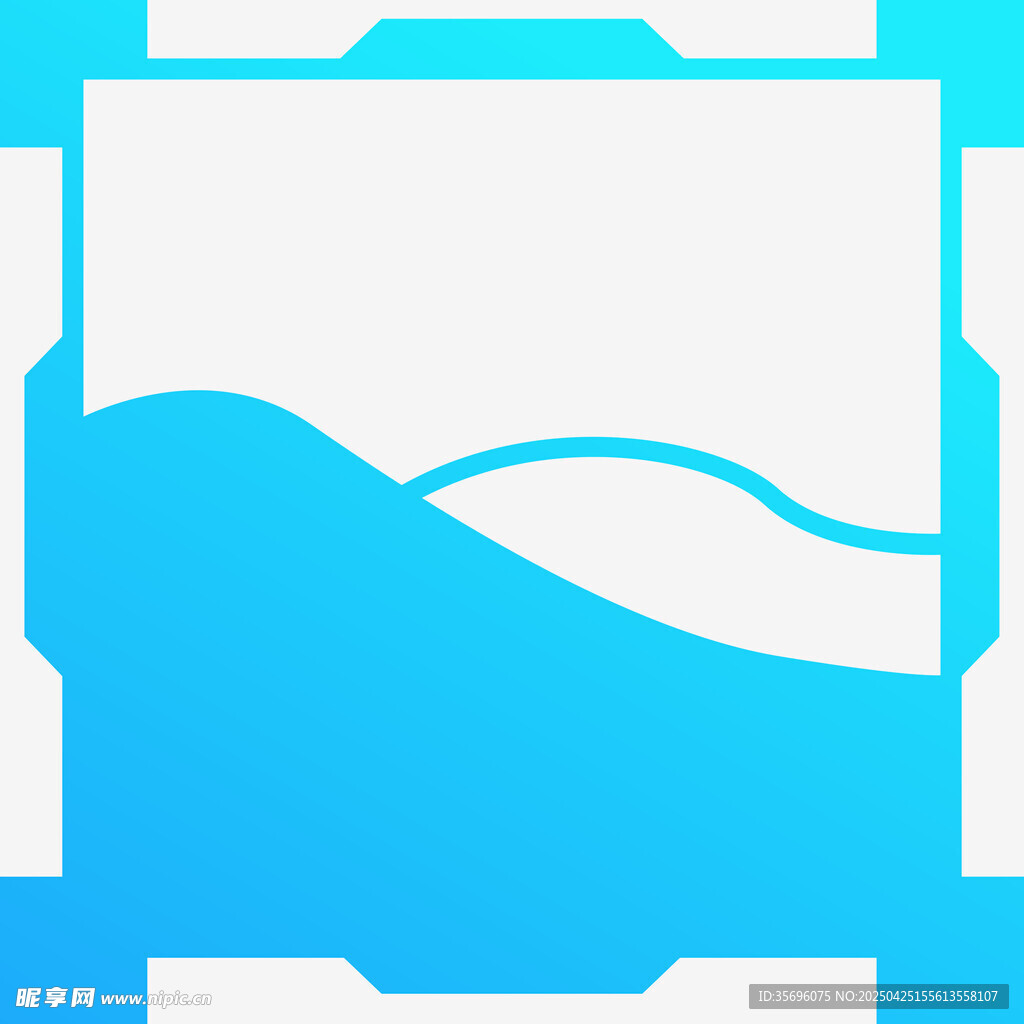 蓝色几何图形抽象图标