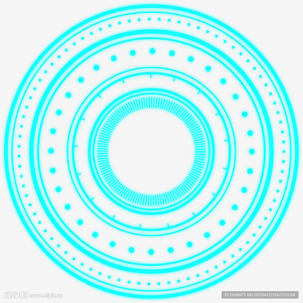 蓝白环形几何装饰图案