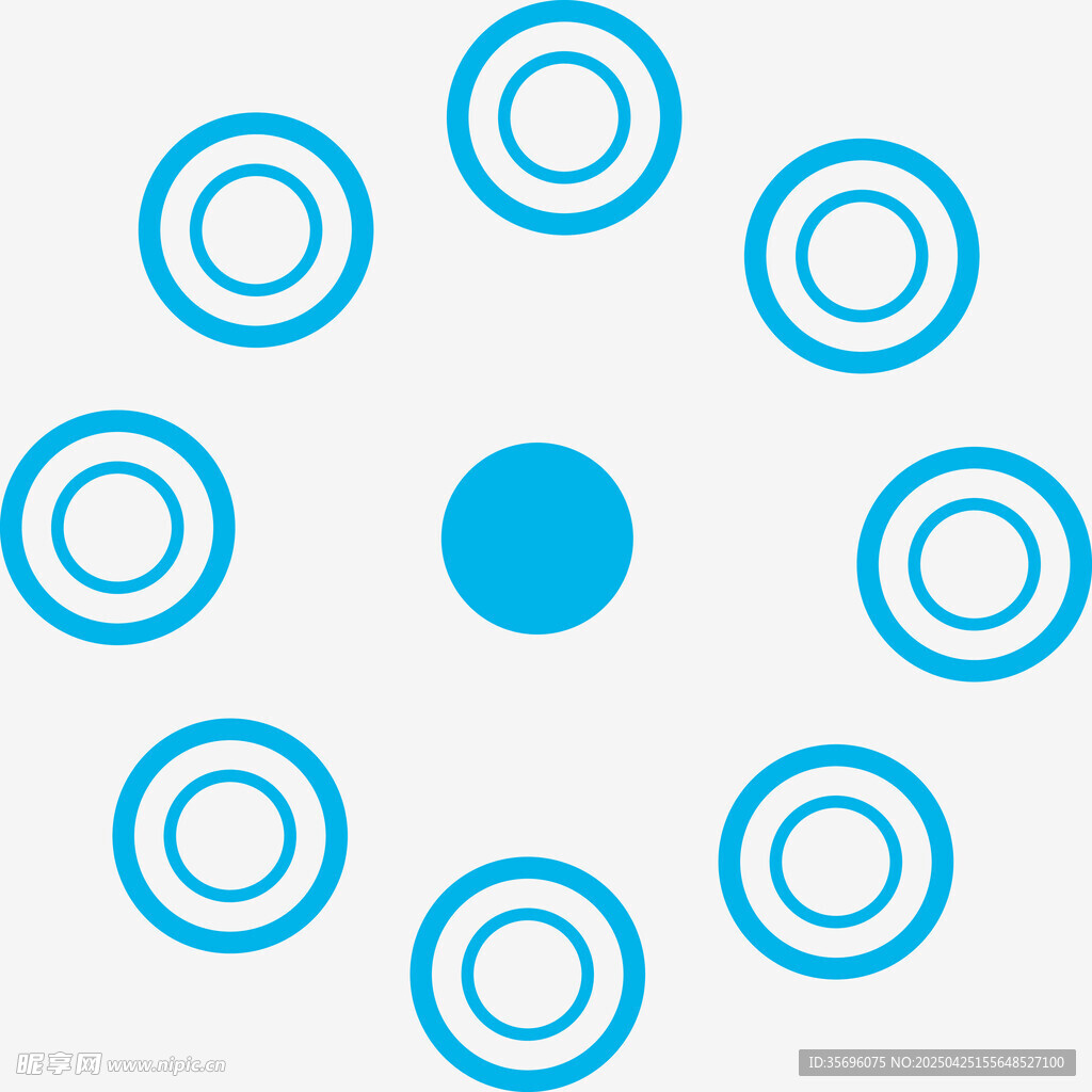 蓝色环形图案设计元素