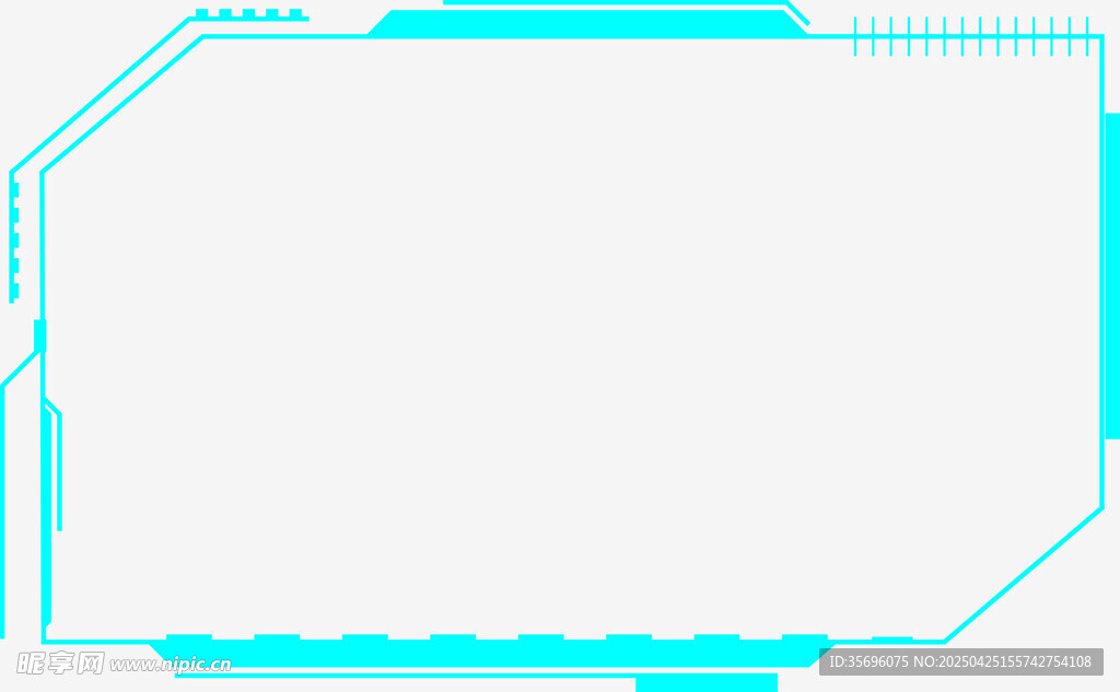 蓝绿色科技风边框背景