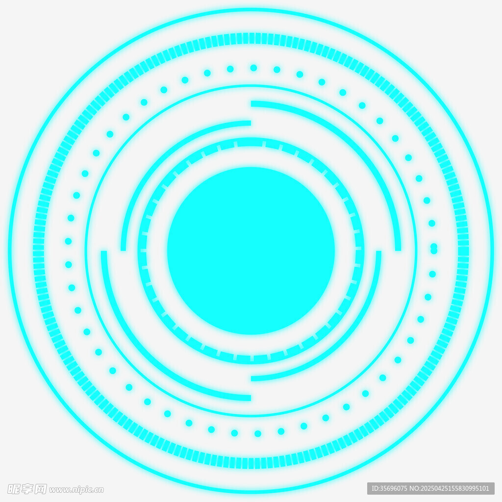 蓝白渐变环形图案设计