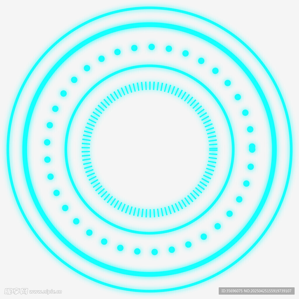 蓝绿色渐变圆环图案设计
