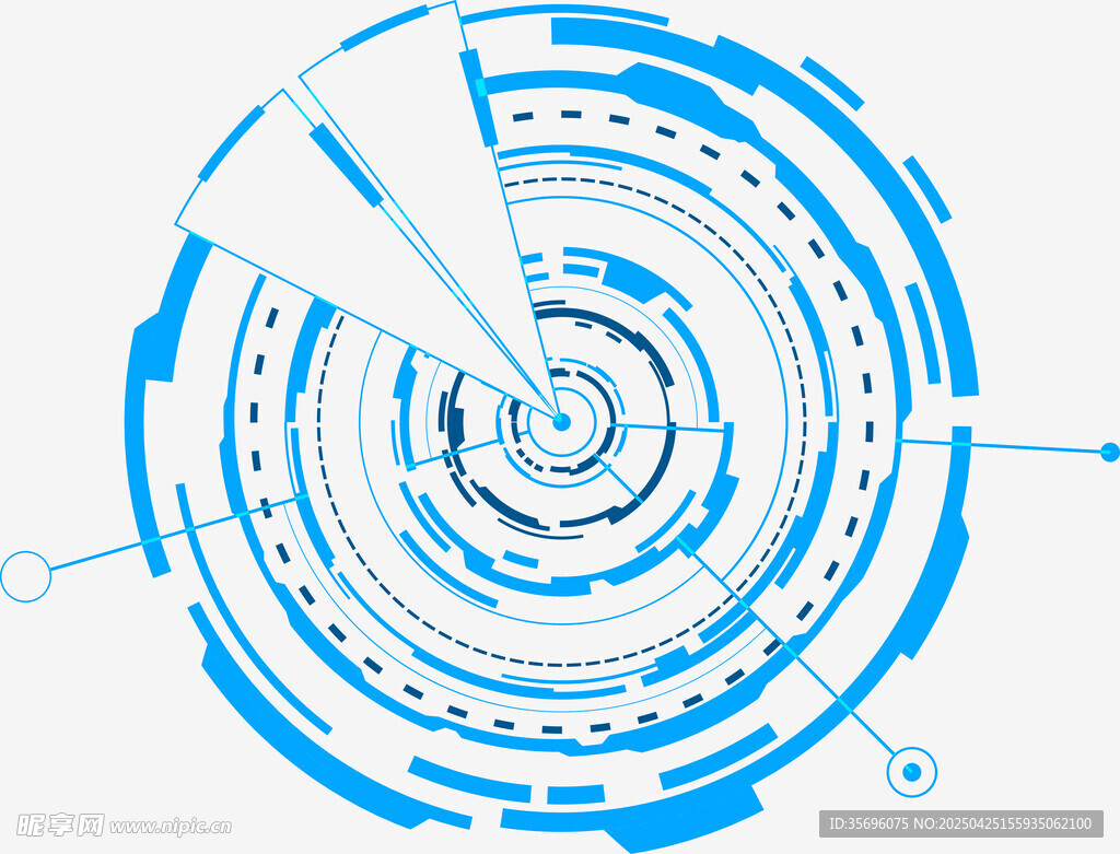 科技感蓝色环形抽象图案