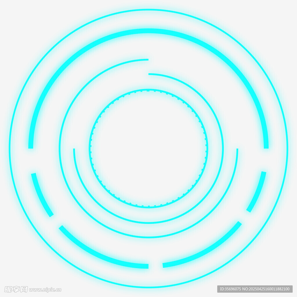 蓝色科技感环形线条图案