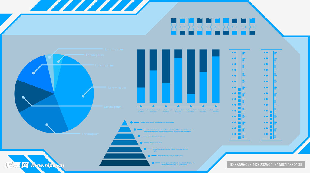 科技风数据图表界面元素