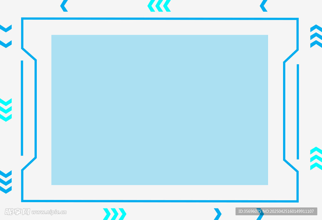 简约蓝色边框装饰图案