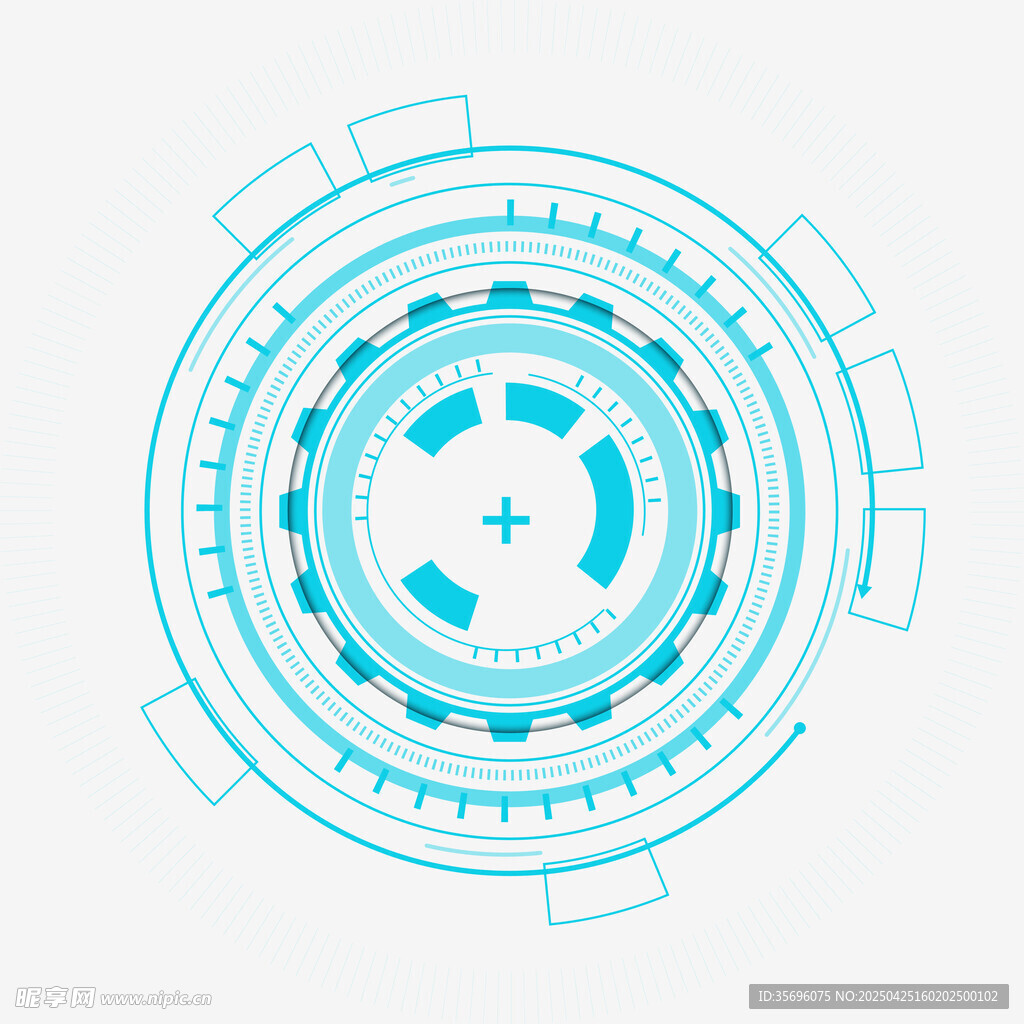 科技感蓝色圆形界面元素