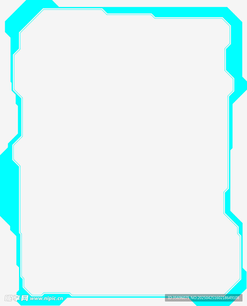 蓝绿色科技风边框背景