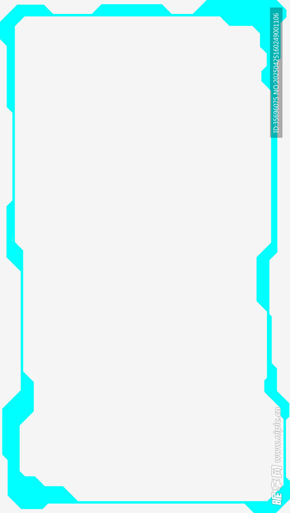 蓝白简约边框图片模板