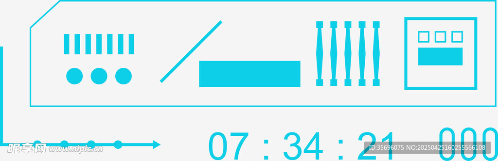 简约蓝色数字时钟界面