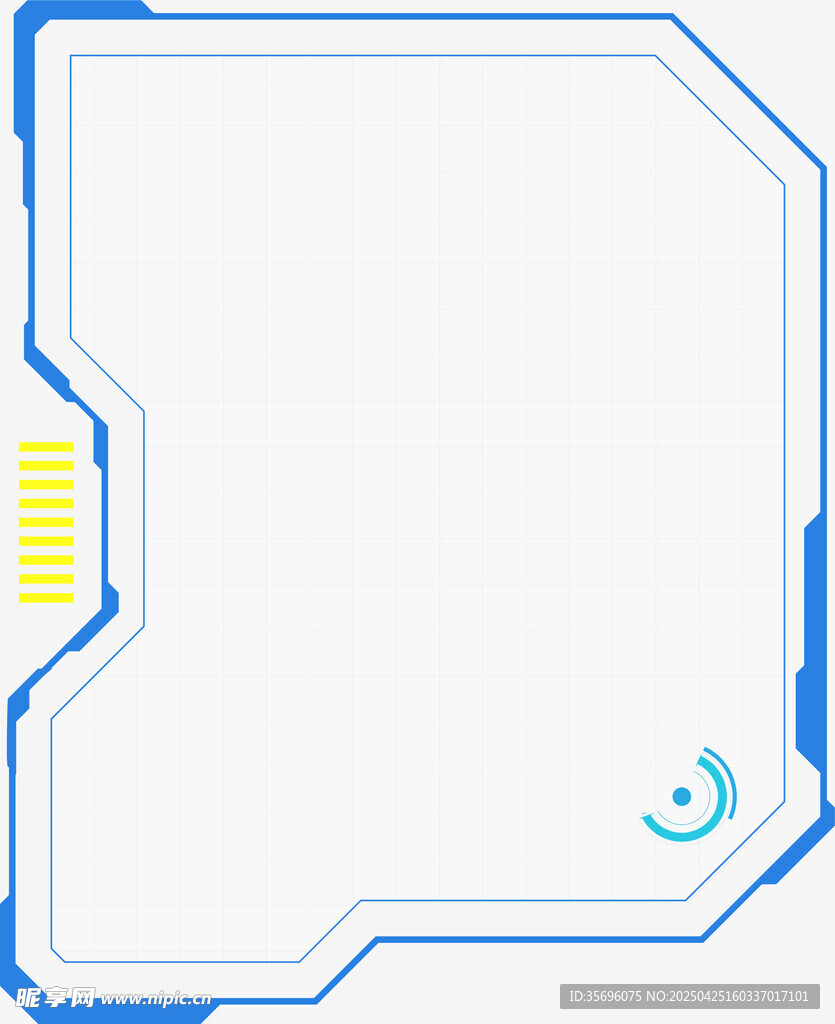 科技风蓝色边框空白背景图