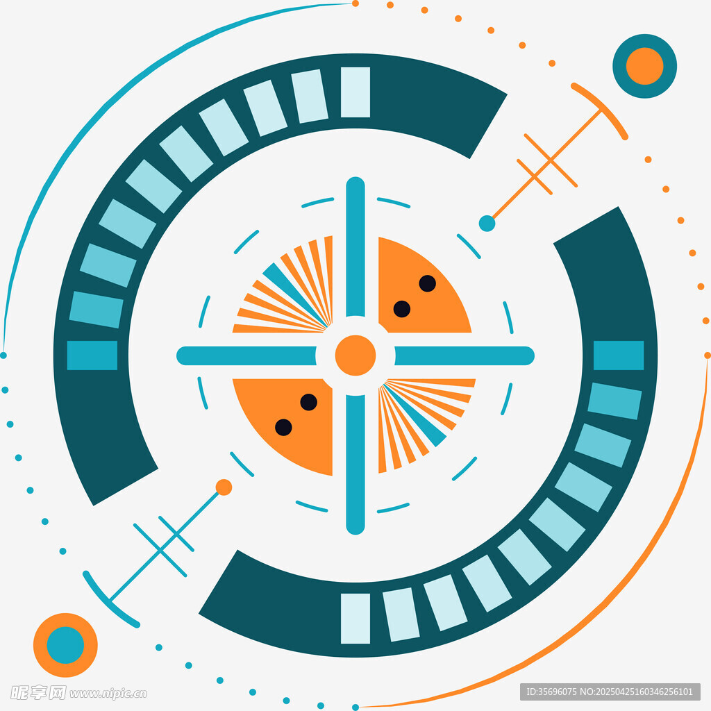 科技风圆形几何图案设计