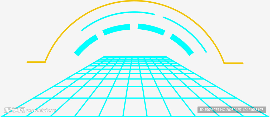 未来科技感的几何空间场景