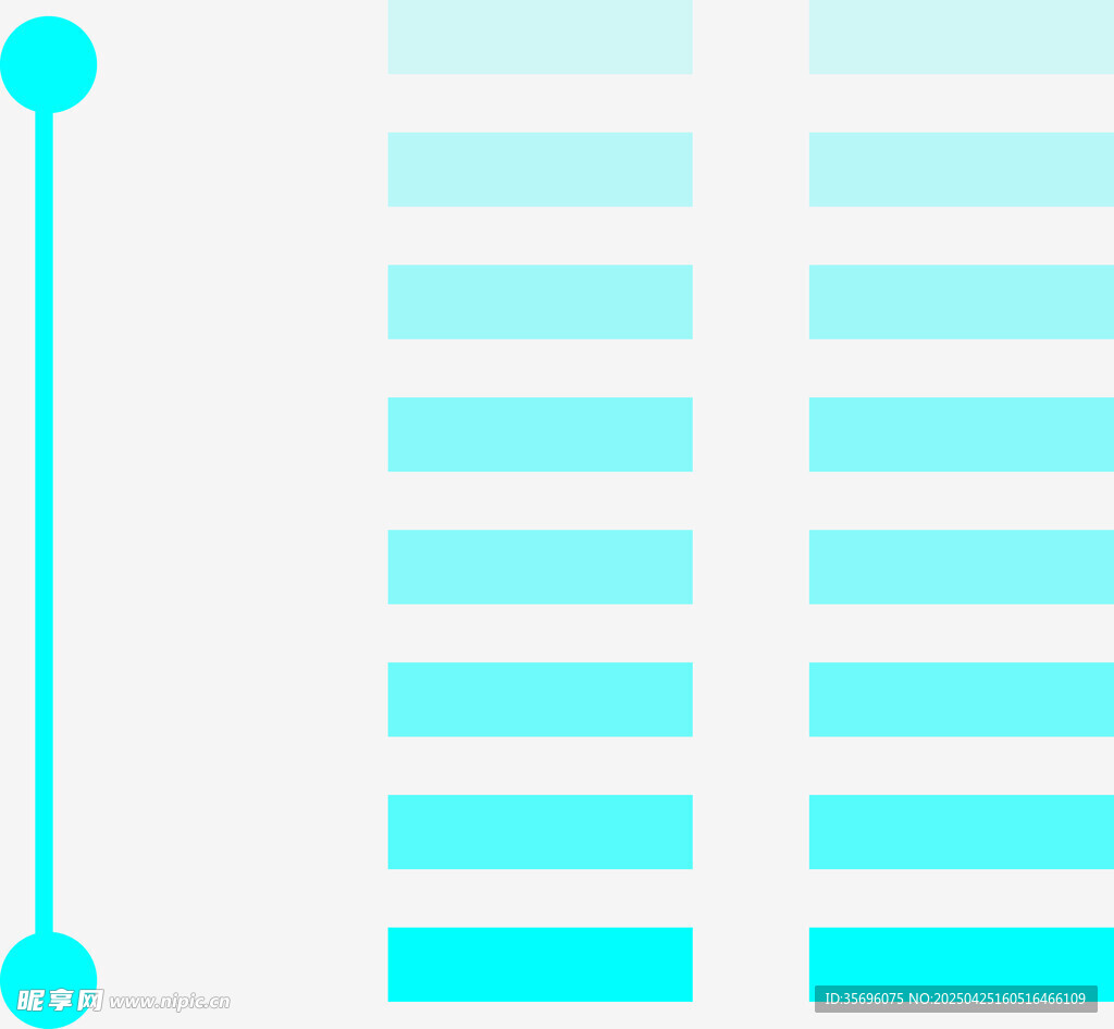 蓝绿渐变条形图表元素