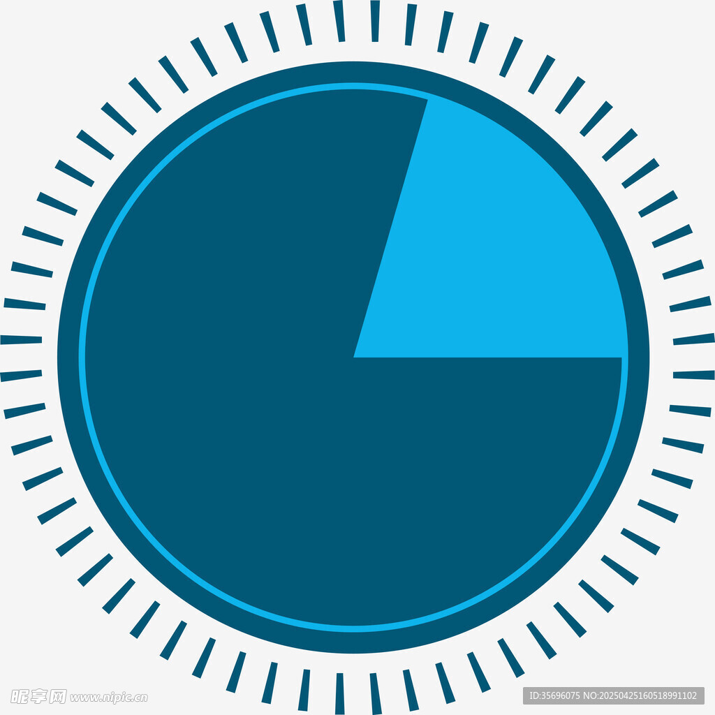 蓝色扇形统计图图标