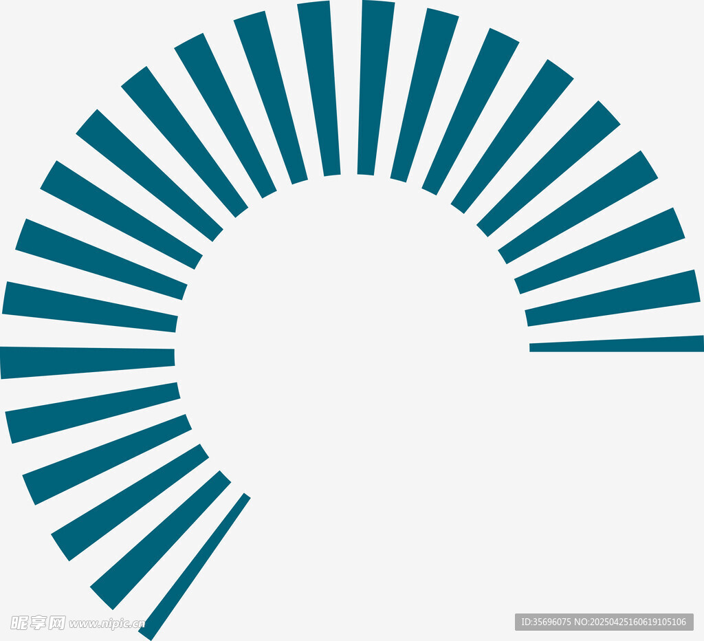 蓝白扇形图案设计元素