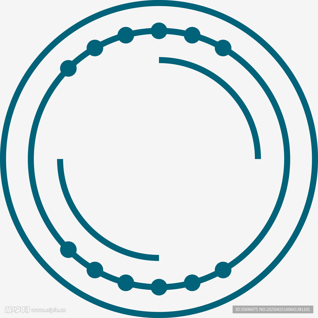 蓝色环形图案设计元素