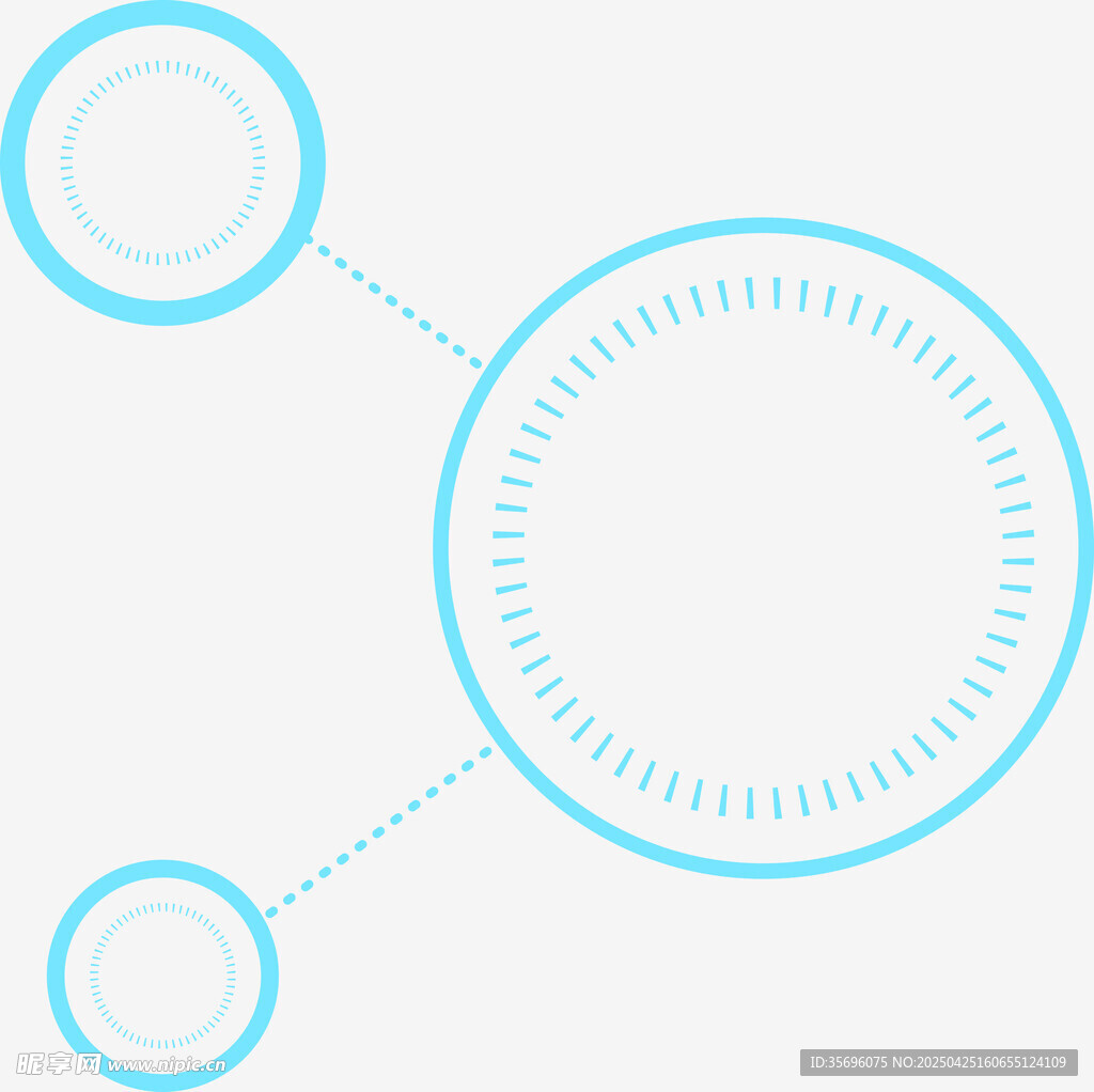 简约蓝色环形连接图案