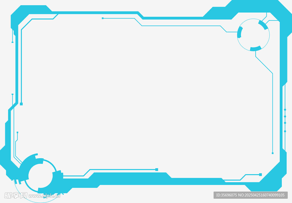 蓝色科技风边框设计元素