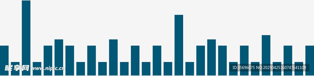 蓝色柱状音频波形图