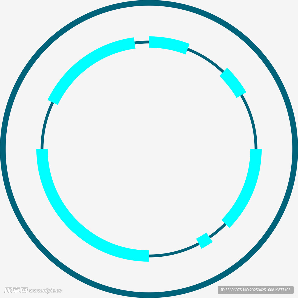 蓝色环形科技感图形元素