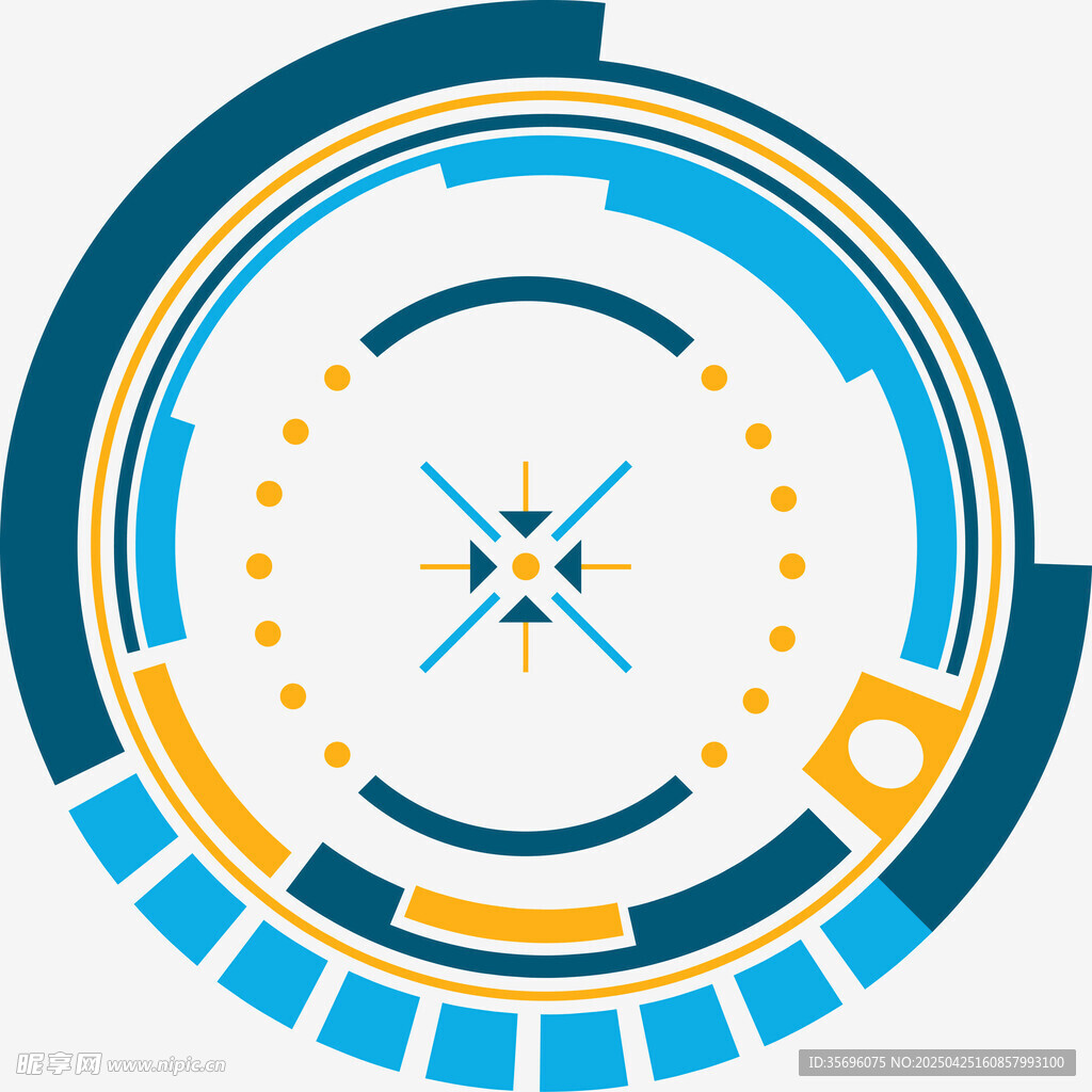 科技风圆形抽象图案设计