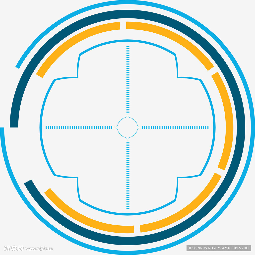 科技感圆形几何图案元素