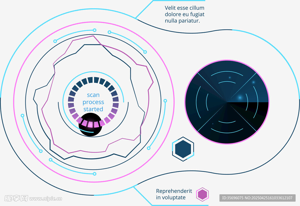 抽象科技感环形图案设计