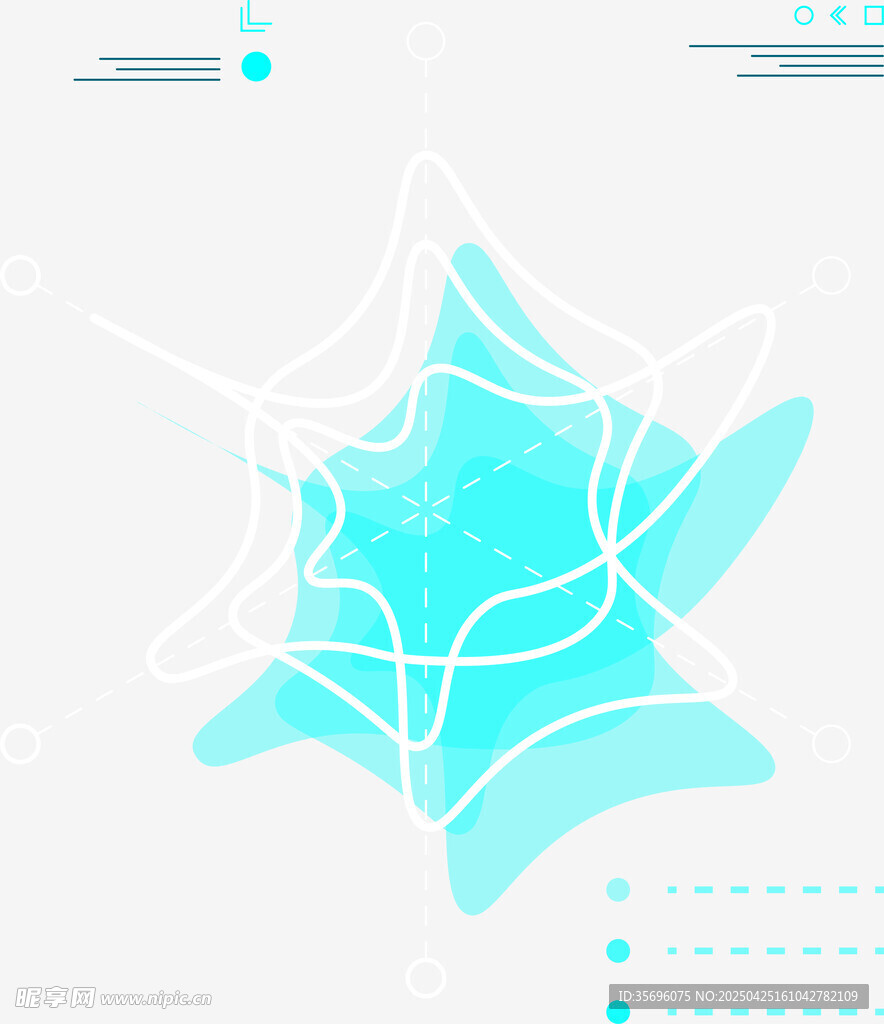 梦幻蓝星抽象几何图案