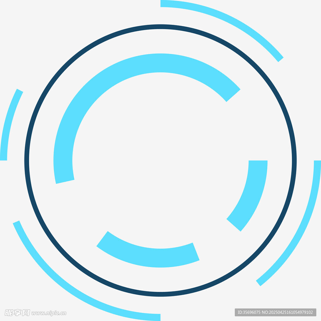 蓝色环形科技感图标