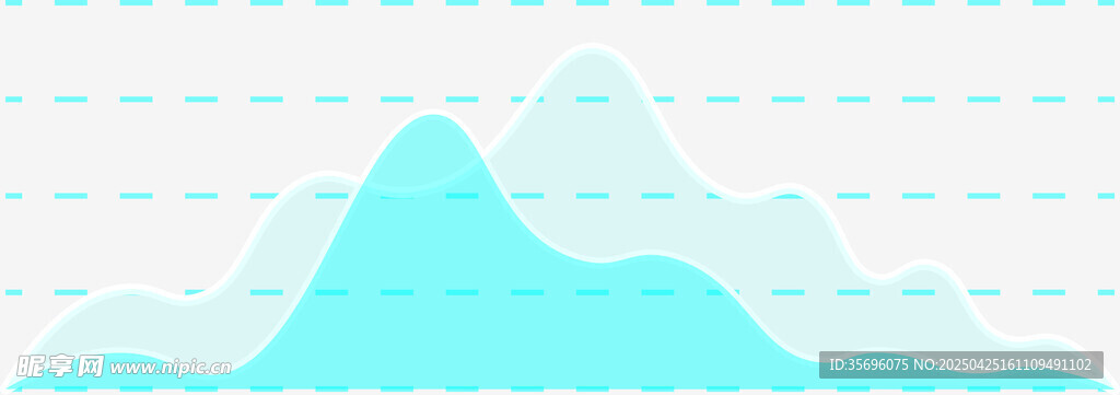 清新蓝调山峦风景图