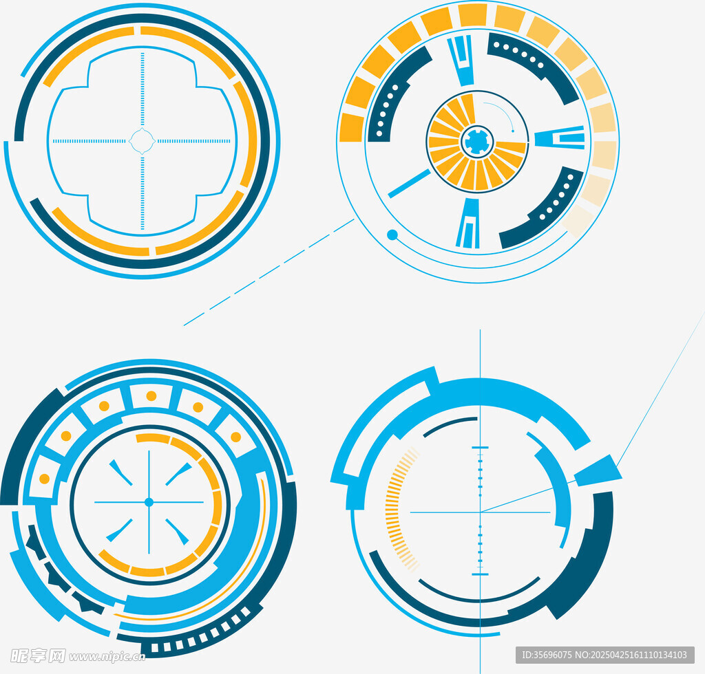 科技感圆形界面元素设计