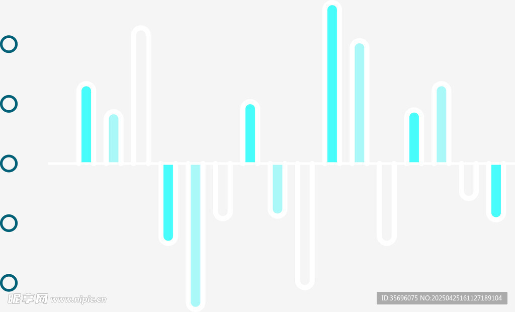 简约蓝白条形图表元素
