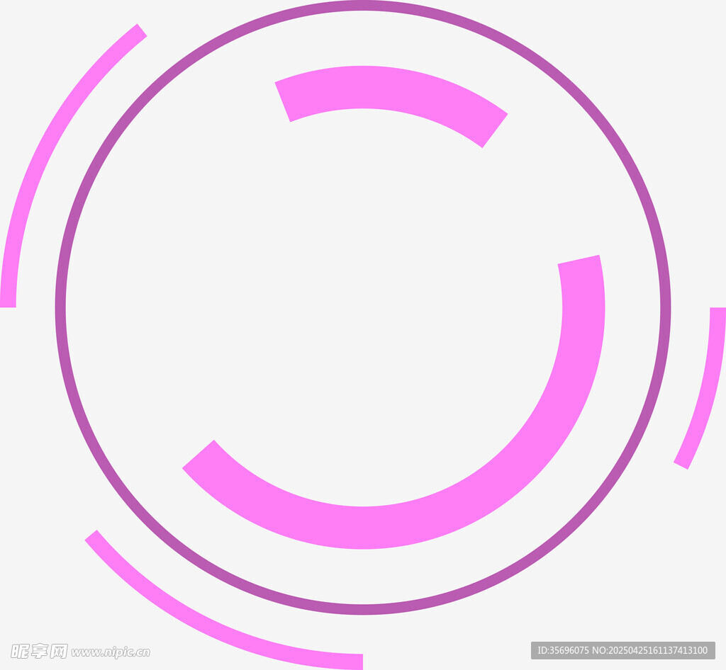 粉色环形科技感图标元素