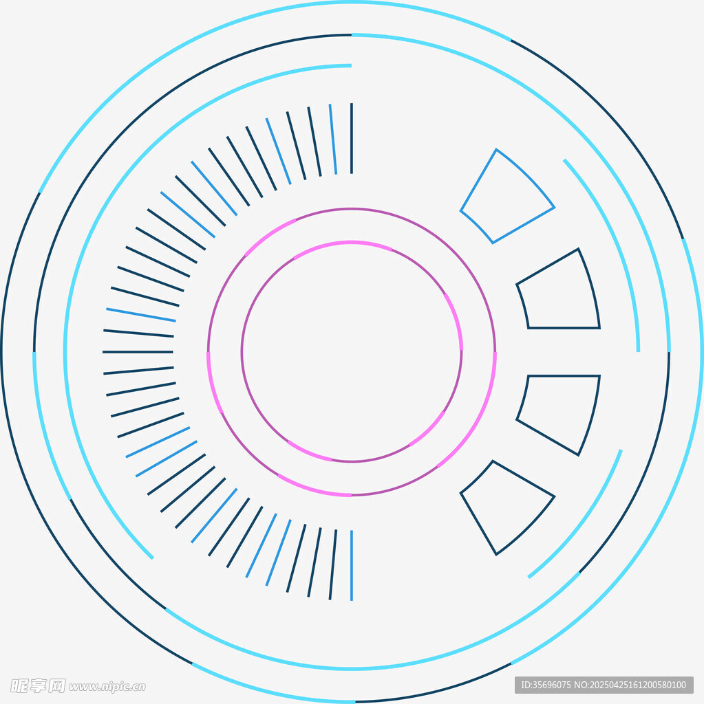 简约科技风圆形线条图案