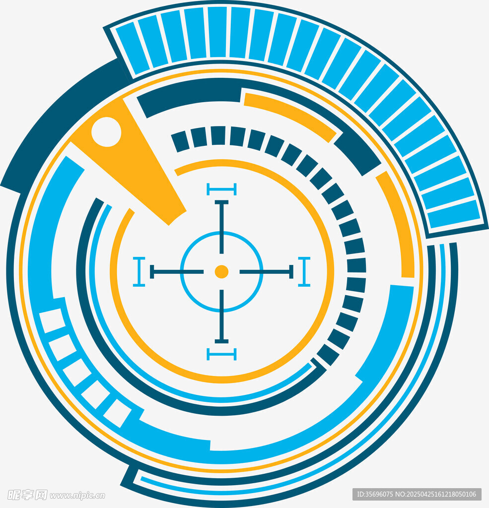 科技风圆形界面元素图案