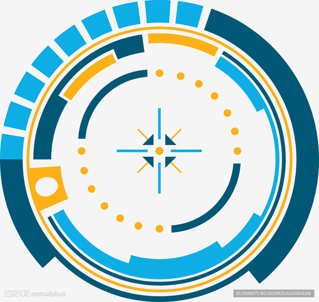 科技风圆形导航图标设计