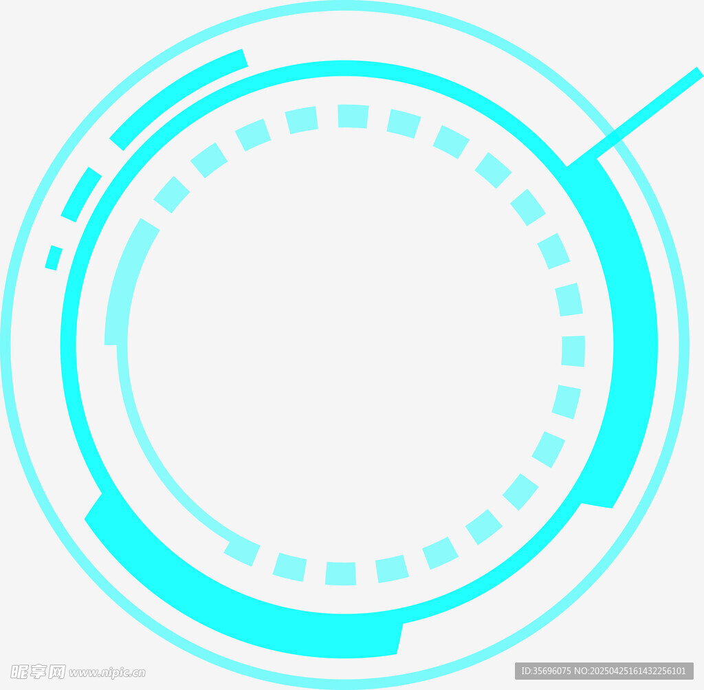 科技感蓝色环形元素图案