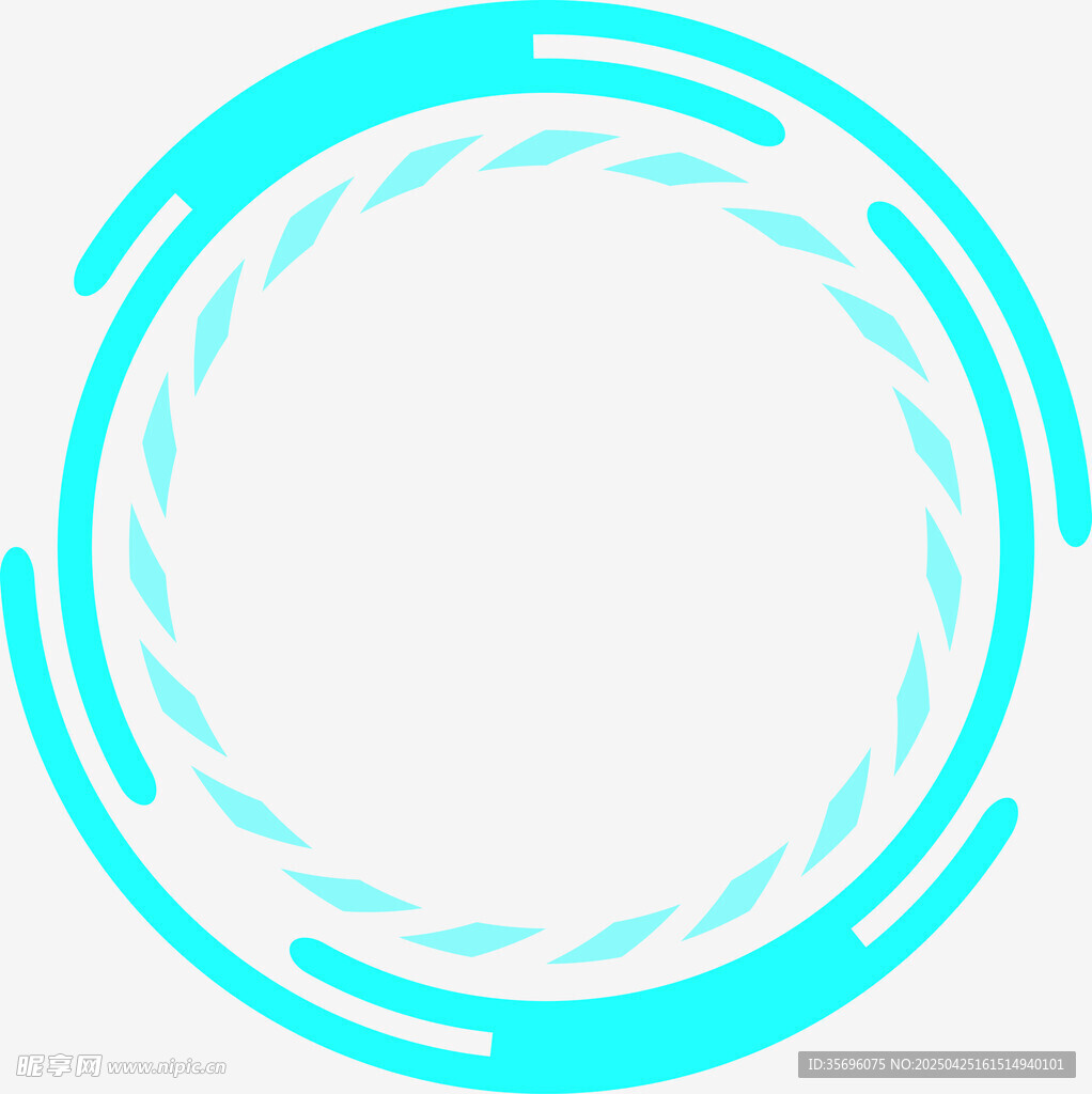 蓝绿色渐变环形动态元素